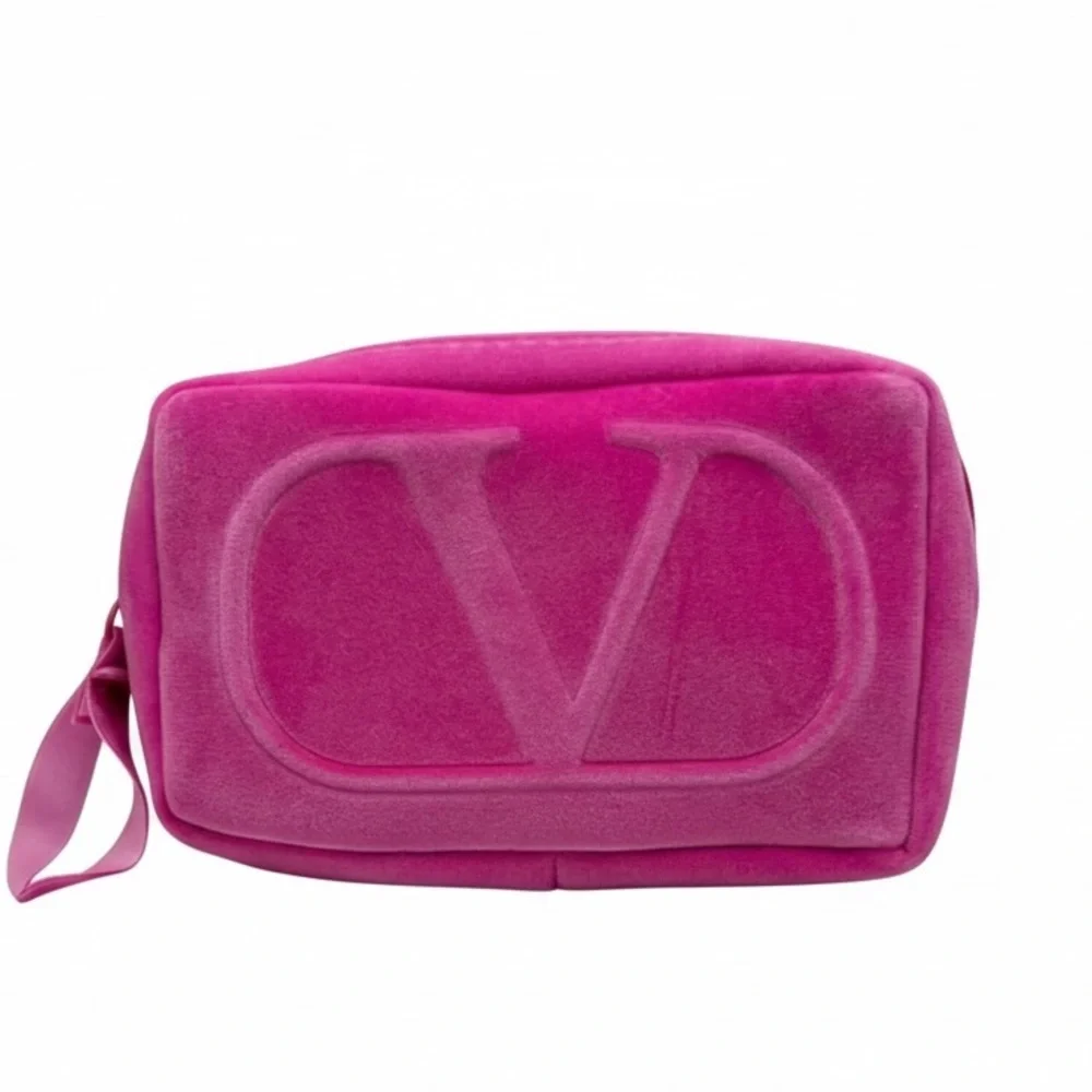 Valentino Fuchsia Velvet Cosmetic Bag - Picture 2 of 6